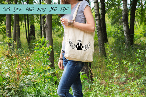 Pet Memorial SVG Set | Paw with wings SVG SVG Irina Ostapenko 