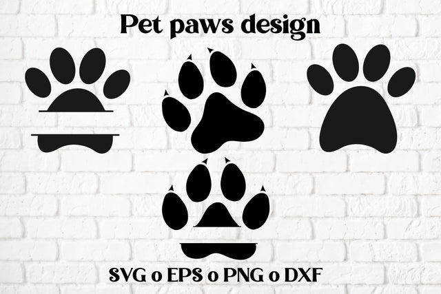Pet paws SVG | Dog paws monogram SVG Svetana Studio 