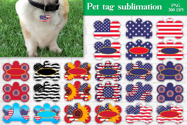 Pet paws tag sublimation design bundle Sublimation Svetana Studio 