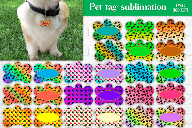 Pet paws tag sublimation design bundle Sublimation Svetana Studio 