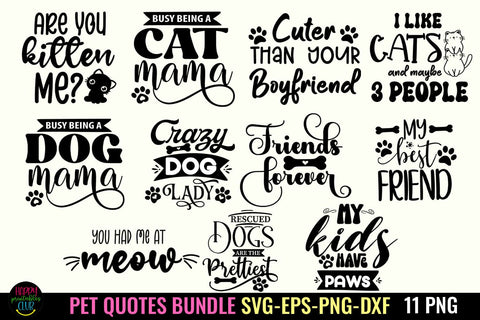 Pet SVG Bundle I Pet Quotes SVG I Dog SVG I Cat SVG SVG Happy Printables Club 