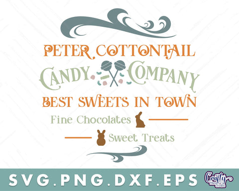 Peter Cottontail Candy Co | Round Easter Svg | Door Sign SVG Crafty Mama Studios 