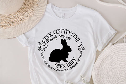 peter cottontail's open daily Cottontail Co. Cutfile, for Cricut or Silhouette, Spring Sign Design, Svg SVG Fauz 