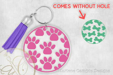 Pets Dogs Round Keychain Patterns /SVG, DXF, PNG, EPS SVG Marlene Campos 