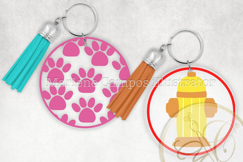 Pets Dogs Round Keychain Patterns /SVG, DXF, PNG, EPS SVG Marlene Campos 