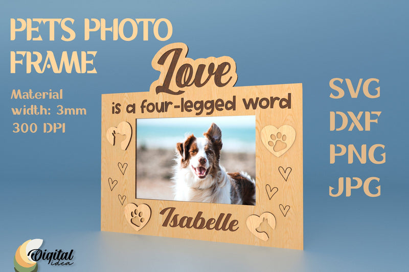 Pets Photo Frame. Laser Cut Photo Frame. 3D Laser Cut Photo Frame SVG Evgenyia Guschina 