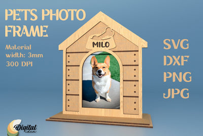 Pets Photo Frame. Laser Cut Photo Frame. 3D Laser Cut Photo Frame SVG Evgenyia Guschina 