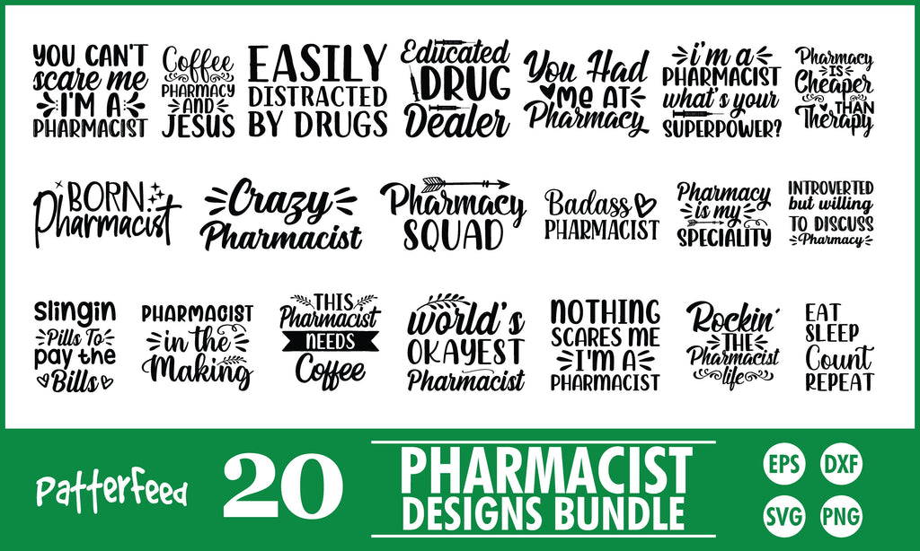 Pharmacist SVG Designs Bundle - So Fontsy