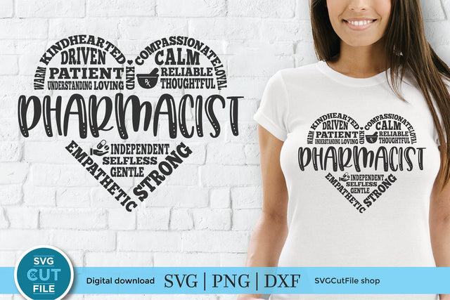 Pharmacist svg, pharmacy svg, heart shape, rx bowl icon, pharmacist heart svg, pharmacy gift idea, subway art, mortar pestle svg dxf png SVG SVG Cut File 