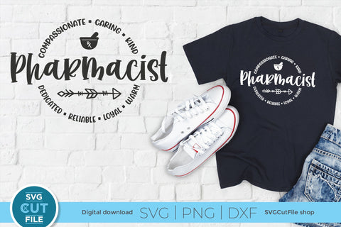 Pharmacist svg with round circle words for men or women SVG SVG Cut File 