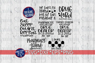 Pharmacy Bundle SVG DXF EPS PNG SVG Greedy Stitches 