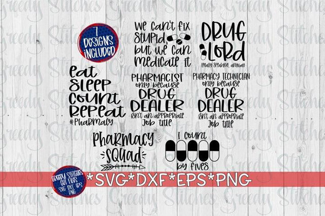 Pharmacy Bundle SVG DXF EPS PNG SVG Greedy Stitches 