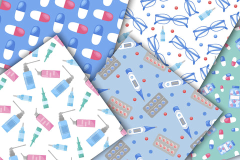 Pharmacy Digital Paper | Medical JPG Patterns Digital Pattern AnnaViolet_store 