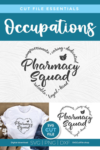 Pharmacy squad svg with heart SVG SVG Cut File 