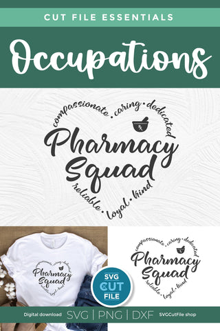 Pharmacy squad svg with heart SVG SVG Cut File 