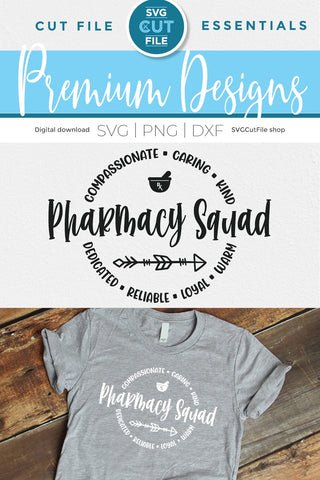 Pharmacy squad svg with round circle for men or women SVG SVG Cut File 