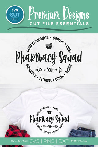 Pharmacy squad svg with round circle for men or women SVG SVG Cut File 