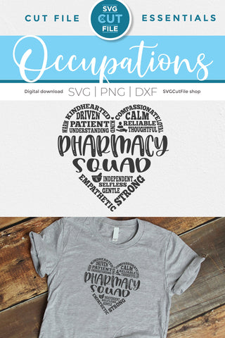 Pharmacy squad svg with subway art heart SVG SVG Cut File 