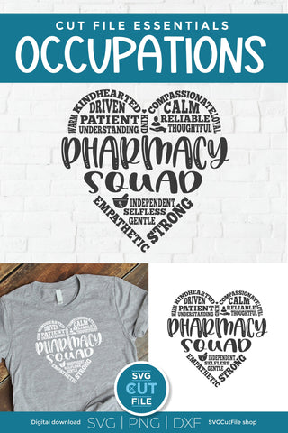 Pharmacy squad svg with subway art heart SVG SVG Cut File 
