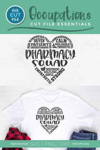 Pharmacy squad svg with subway art heart SVG SVG Cut File 
