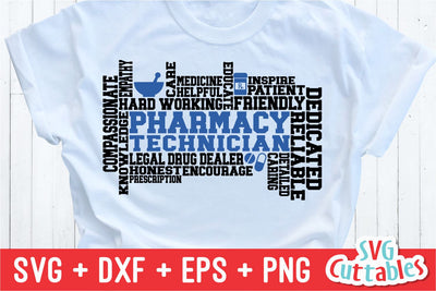 Pharmacy Technician svg - Word Art - Subway Art - svg - dxf - eps - Cut File - Silhouette - Cricut File - Digital Download SVG Svg Cuttables 