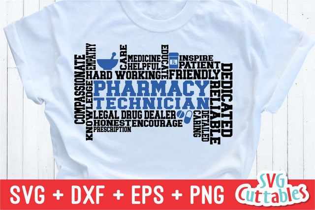 Pharmacy Technician svg - Word Art - Subway Art - svg - dxf - eps - Cut File - Silhouette - Cricut File - Digital Download SVG Svg Cuttables 