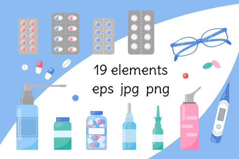 Pharmacy Vector Collection | Medicine PNG Clipart | Patterns Sublimation AnnaViolet_store 