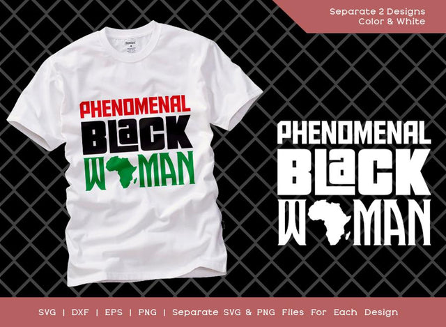 Phenomenal Black Woman SVG Cut File | Phenomenal Woman SVG | Black Girl SVG | African Girl | African American T-shirt Design SVG ETC Craft 