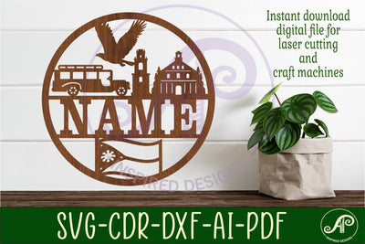 Philippines name sign svg laser cut template SVG APInspireddesigns 