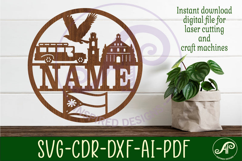 Philippines name sign svg laser cut template SVG APInspireddesigns 