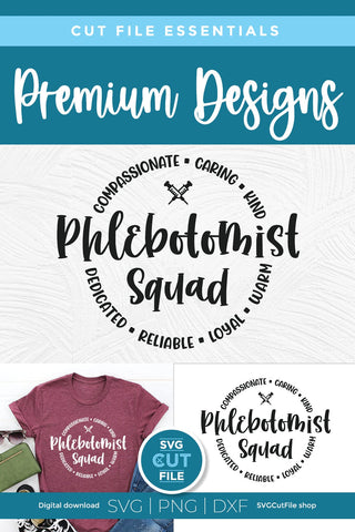 Phlebotomist squad svg with round circle for men or women SVG SVG Cut File 