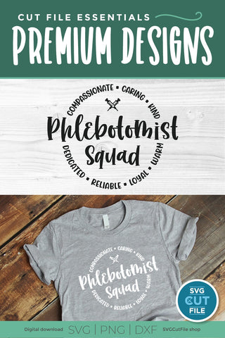 Phlebotomist squad svg with round circle for men or women SVG SVG Cut File 