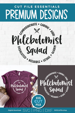 Phlebotomist squad svg with round circle for men or women SVG SVG Cut File 