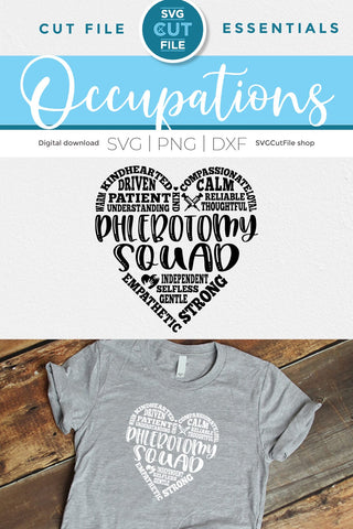 Phlebotomy squad svg with heart for Cricut or Silhouette SVG SVG Cut File 