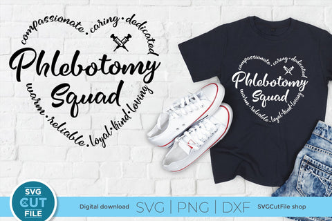 Phlebotomy squad svg with heart for Cricut or Silhouette SVG SVG Cut File 