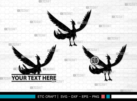 Phoenix Monogram, Phoenix Silhouette, Phoenix SVG, Phoenix Bird Svg, Firebird Svg, Tribal Phoenix Svg, SB00302 SVG ETC Craft 