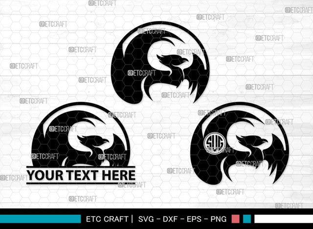 Phoenix Monogram, Phoenix Silhouette, Phoenix SVG, Phoenix Bird Svg, Firebird Svg, Tribal Phoenix Svg, SB00302 SVG ETC Craft 