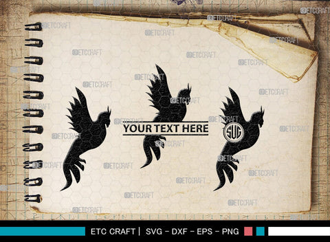 Phoenix Monogram, Phoenix Silhouette, Phoenix SVG, Phoenix Bird Svg, Firebird Svg, Tribal Phoenix Svg, SB00302 SVG ETC Craft 