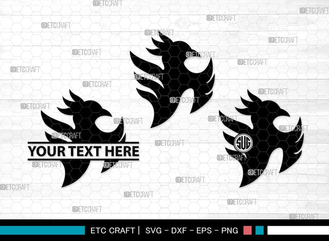 Phoenix Monogram, Phoenix Silhouette, Phoenix SVG, Phoenix Bird Svg, Firebird Svg, Tribal Phoenix Svg, SB00302 SVG ETC Craft 