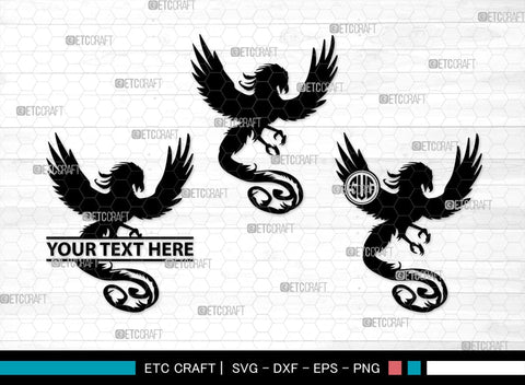 Phoenix Monogram, Phoenix Silhouette, Phoenix SVG, Phoenix Bird Svg, Firebird Svg, Tribal Phoenix Svg, SB00302 SVG ETC Craft 