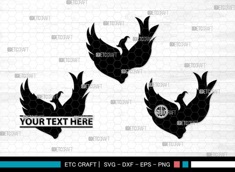 Phoenix Monogram, Phoenix Silhouette, Phoenix SVG, Phoenix Bird Svg, Firebird Svg, Tribal Phoenix Svg, SB00302 SVG ETC Craft 