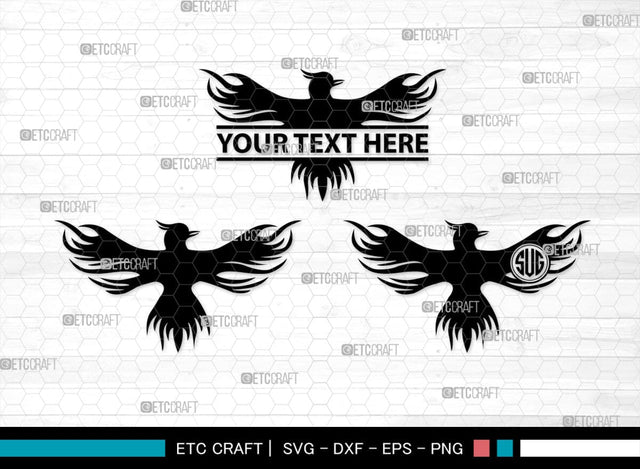 Phoenix Monogram, Phoenix Silhouette, Phoenix SVG, Phoenix Bird Svg, Firebird Svg, Tribal Phoenix Svg, SB00302 SVG ETC Craft 