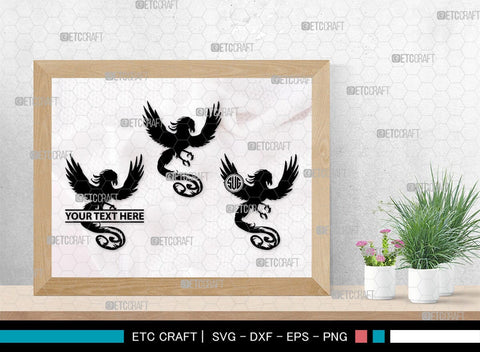 Phoenix Monogram, Phoenix Silhouette, Phoenix SVG, Phoenix Bird Svg, Firebird Svg, Tribal Phoenix Svg, SB00302 SVG ETC Craft 