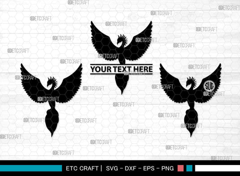 Phoenix Monogram, Phoenix Silhouette, Phoenix SVG, Phoenix Bird Svg, Firebird Svg, Tribal Phoenix Svg, SB00302 SVG ETC Craft 