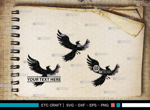 Phoenix Monogram, Phoenix Silhouette, Phoenix SVG, Phoenix Bird Svg, Firebird Svg, Tribal Phoenix Svg, SB00302 SVG ETC Craft 