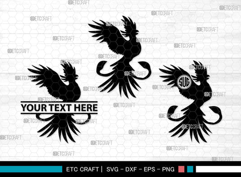 Phoenix Monogram, Phoenix Silhouette, Phoenix SVG, Phoenix Bird Svg, Firebird Svg, Tribal Phoenix Svg, SB00302 SVG ETC Craft 