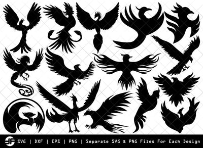 Phoenix SVG | Animal SVG | Silhouette Bundle | SVG Cut File SVG ETC Craft 