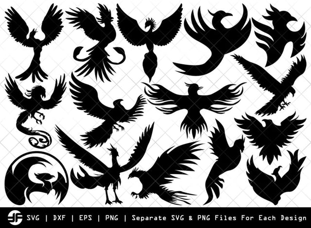 Phoenix SVG | Animal SVG | Silhouette Bundle | SVG Cut File SVG ETC Craft 