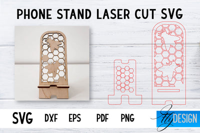 Phone Stand Laser Cut SVG | Cell Phone Stand SVG SVG Fly Design 