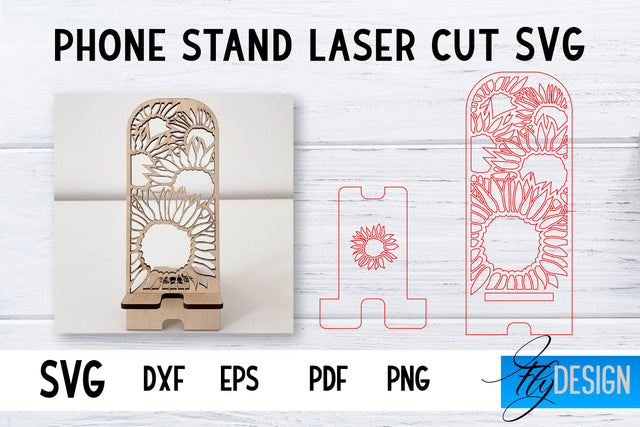 Phone Stand Laser Cut SVG | Cell Phone Stand SVG SVG Fly Design 